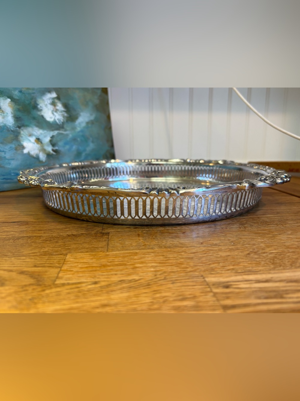 Vintage Wallace Baroque Silverplate Tray 13.25” - Picture 2 of 15